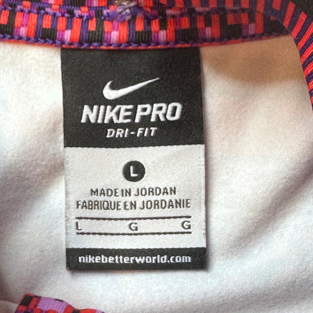 Nike Pro Pullover Womens L Purple Dri-FIT 1/4 Zip Geometric Print 685681-696 - Picture 3 of 13